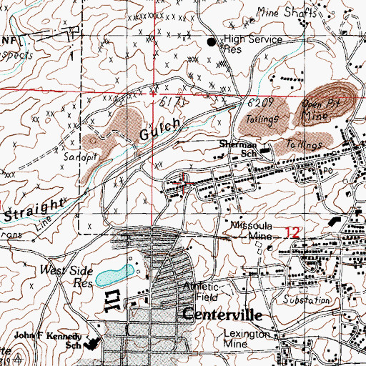Topographic Map of Venus Mine, MT