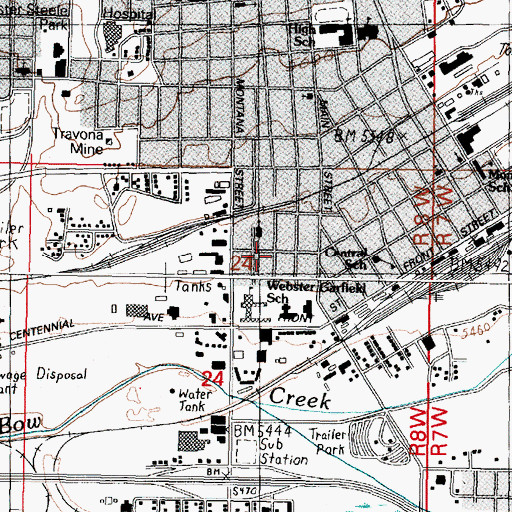 Topographic Map of Minnie Irvine Mine, MT