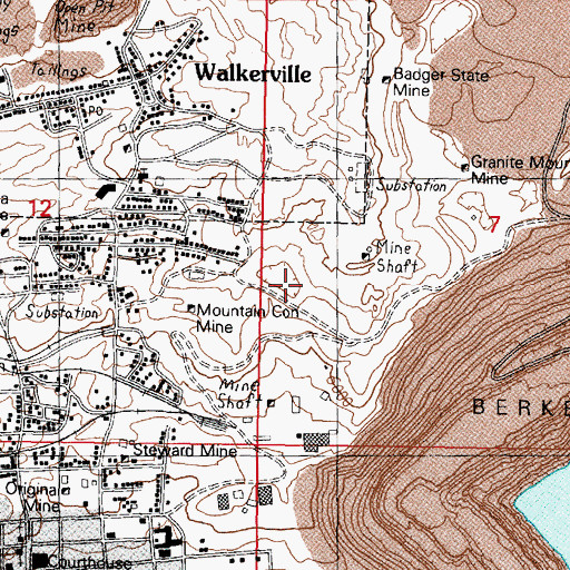 Topographic Map of Green Mountain Mine, MT