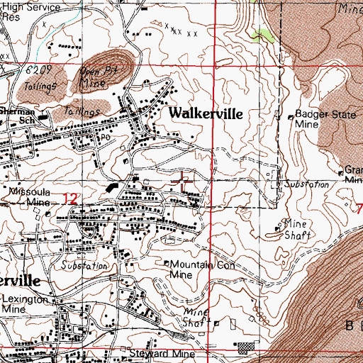 Topographic Map of Railroad Loop Mine, MT