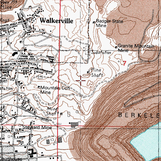 Topographic Map of Wake Up Jim Mine, MT
