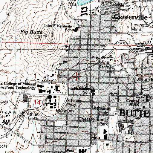 Topographic Map of Anselmo Air Shaft, MT