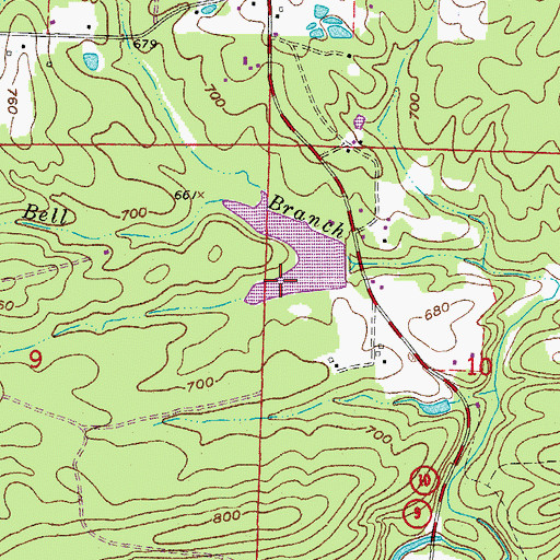 Topographic Map of Henry Lake, AR
