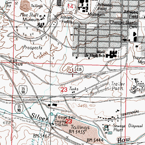 Topographic Map of Britania Number 1 Mine, MT