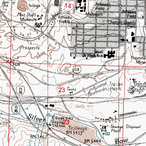 Topographic Map of Tzarena Mine, MT