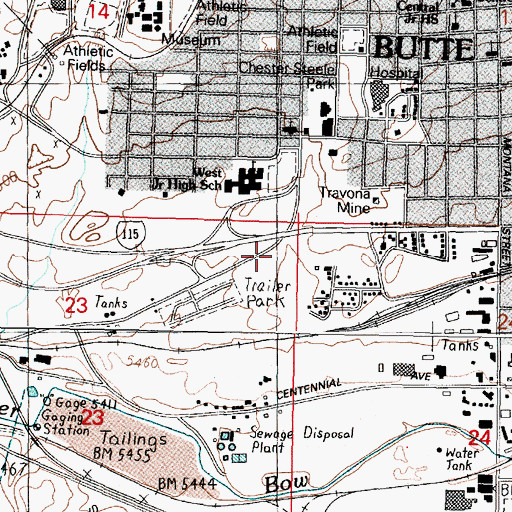 Topographic Map of Emma Waste Dump Mine, MT