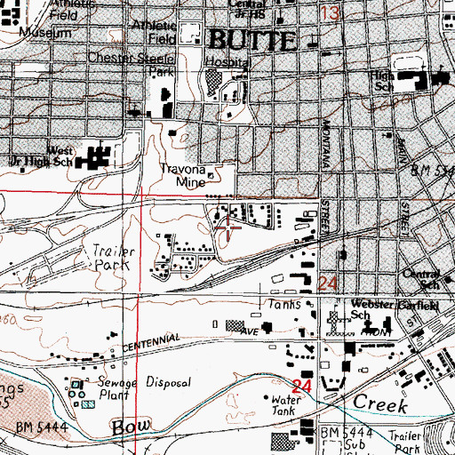 Topographic Map of Star West Mine, MT