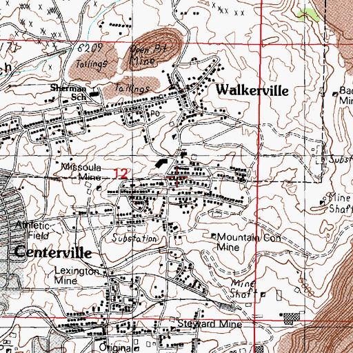 Topographic Map of 43 West La Plata Street Mine, MT