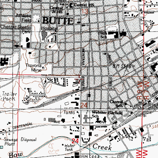 Topographic Map of 401 West Boardman Mine, MT