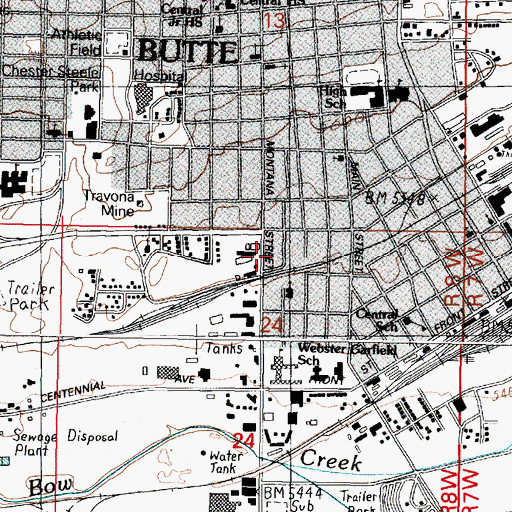Topographic Map of 937 Sutter Street Mine, MT