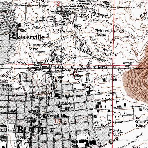 Topographic Map of Rialto Mine, MT