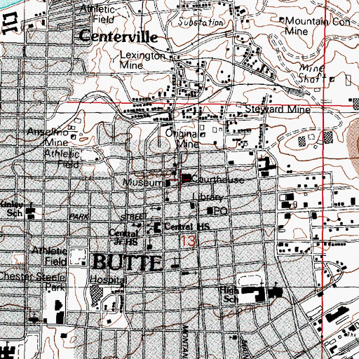 Topographic Map of Artic Mine, MT