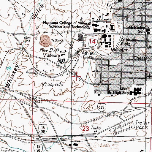 Topographic Map of Elba Number 1 and 2 Mine, MT