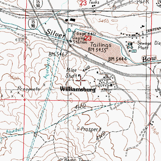 Topographic Map of Butte Ardsley Mine, MT