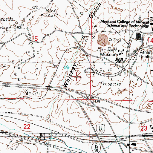 Topographic Map of Prospector Mine, MT