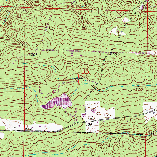 Topographic Map of Campbell Lake Dam, AR