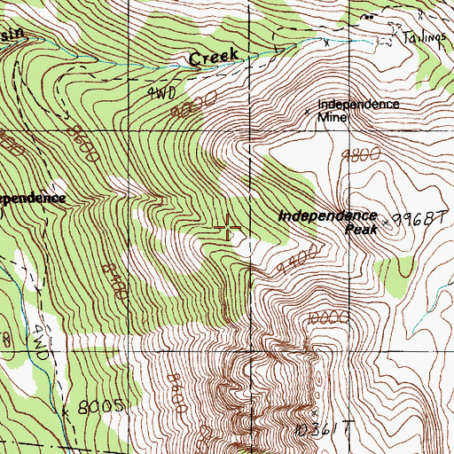Topographic Map of Poor Man/Emma Mine, MT
