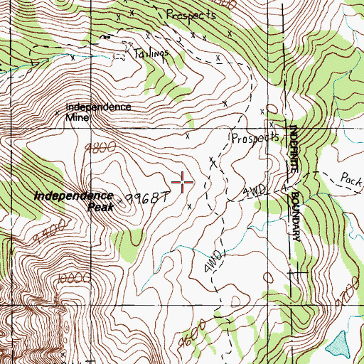 Topographic Map of SE Section 22 Mine, MT