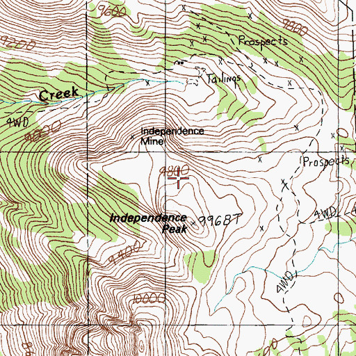 Topographic Map of Crown Mine, MT