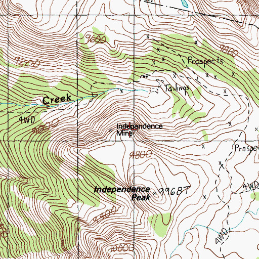Topographic Map of Independence A Mine, MT