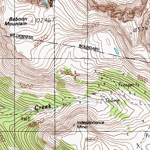Topographic Map of Hidden Treasure Mine, MT