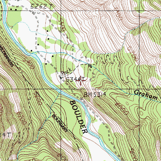 Topographic Map of Lower Gish Mine, MT