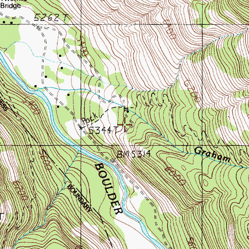 Topographic Map of Middle Gish Mine, MT
