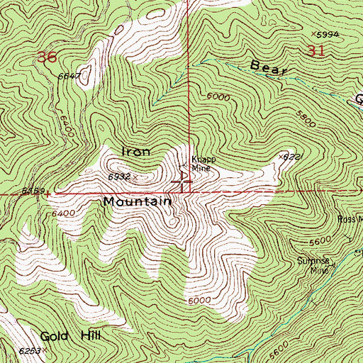 Topographic Map of Knapp Mine, MT