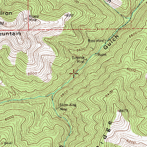 Topographic Map of Placer Gulch Mine, MT