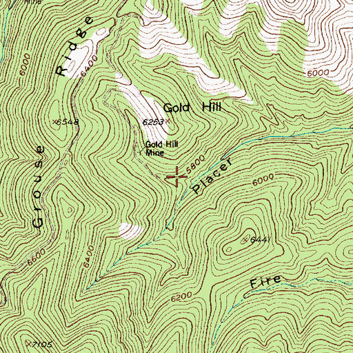 Topographic Map of Gold Hill Mine, MT