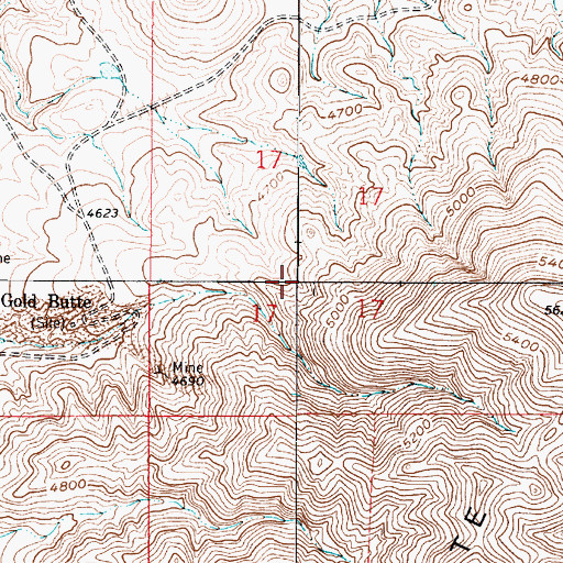 Topographic Map of Gold Butte Mine, MT