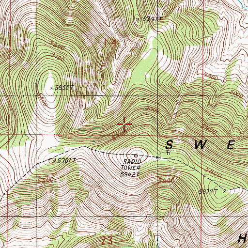 Topographic Map of Deer Creek Mine, MT