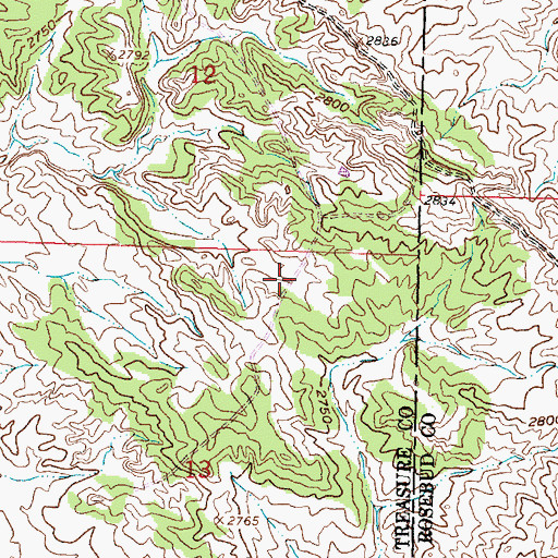 Topographic Map of SW Cedar Ridge-13 Mine, MT