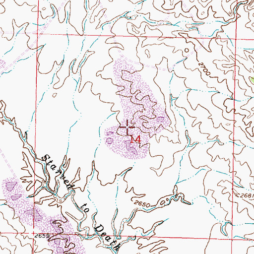 Topographic Map of SE Starved to Death-14 Mine, MT