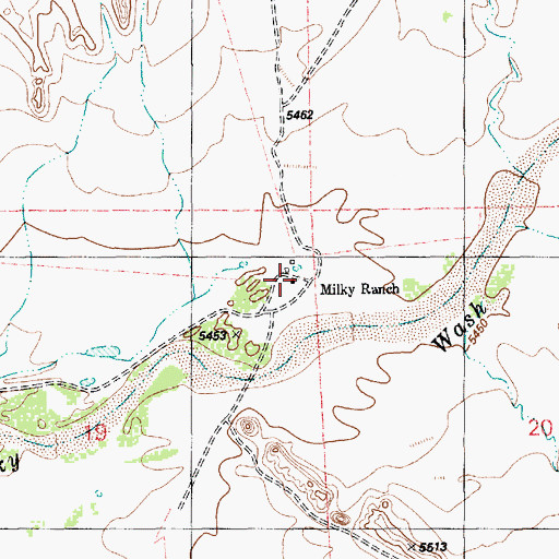 Topographic Map of Milky Ranch, AZ