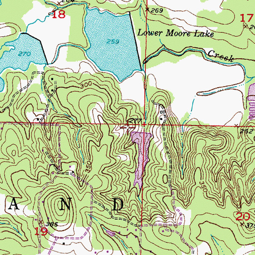 Topographic Map of Gill Lake Dam, AR