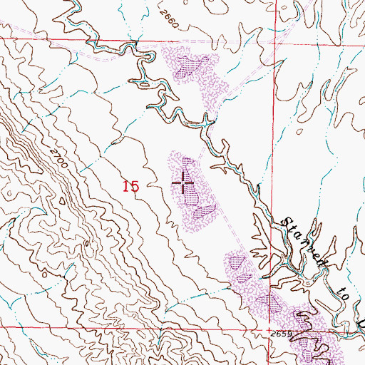 Topographic Map of SW Starved to Death-15 Mine, MT