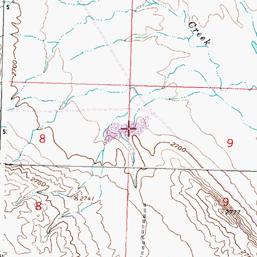 Topographic Map of Roach Coulee 8,9 Mine, MT