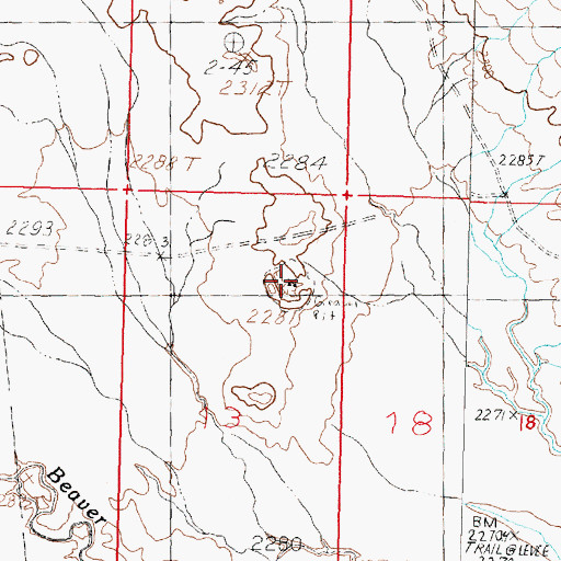 Topographic Map of Bentonite Number 4 Mine, MT