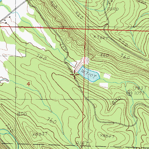 Topographic Map of Poteau River Watershed Site 17 Dam, AR