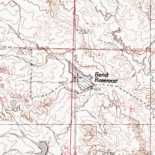 Topographic Map of Bend Reservoir, MT