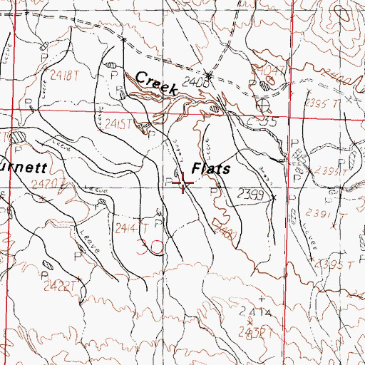 Topographic Map of Burnett Flats, MT