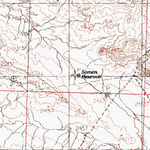 Topographic Map of Somers Reservoir, MT