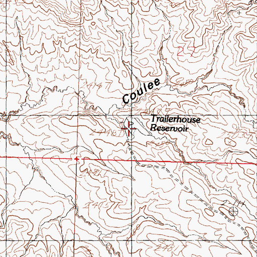 Topographic Map of Trailerhouse Reservoir, MT