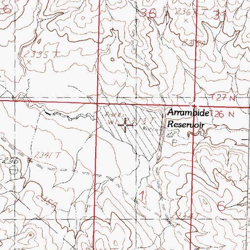 Topographic Map of Arrambide Reservoir, MT