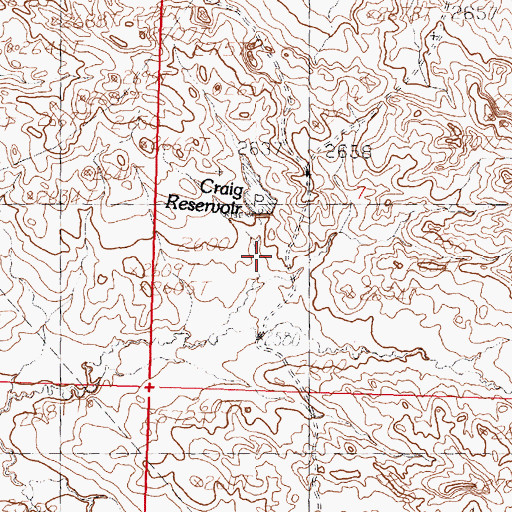 Topographic Map of Craig Reservoir, MT