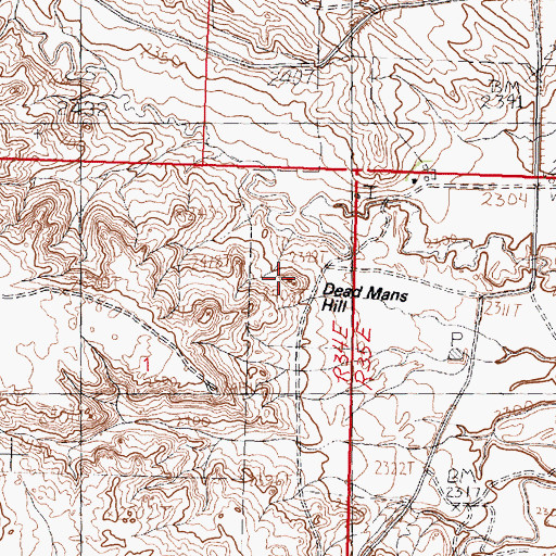 Topographic Map of Dead Mans Hill, MT