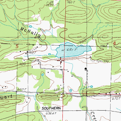 Topographic Map of Poteau River Watershed Site Eight Dam, AR