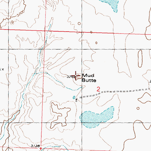 Topographic Map of Mud Butte, MT