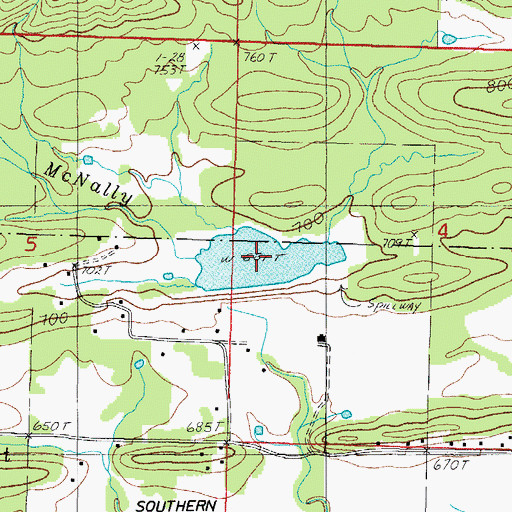 Topographic Map of Poteau River Watershed Site Eight Lake, AR